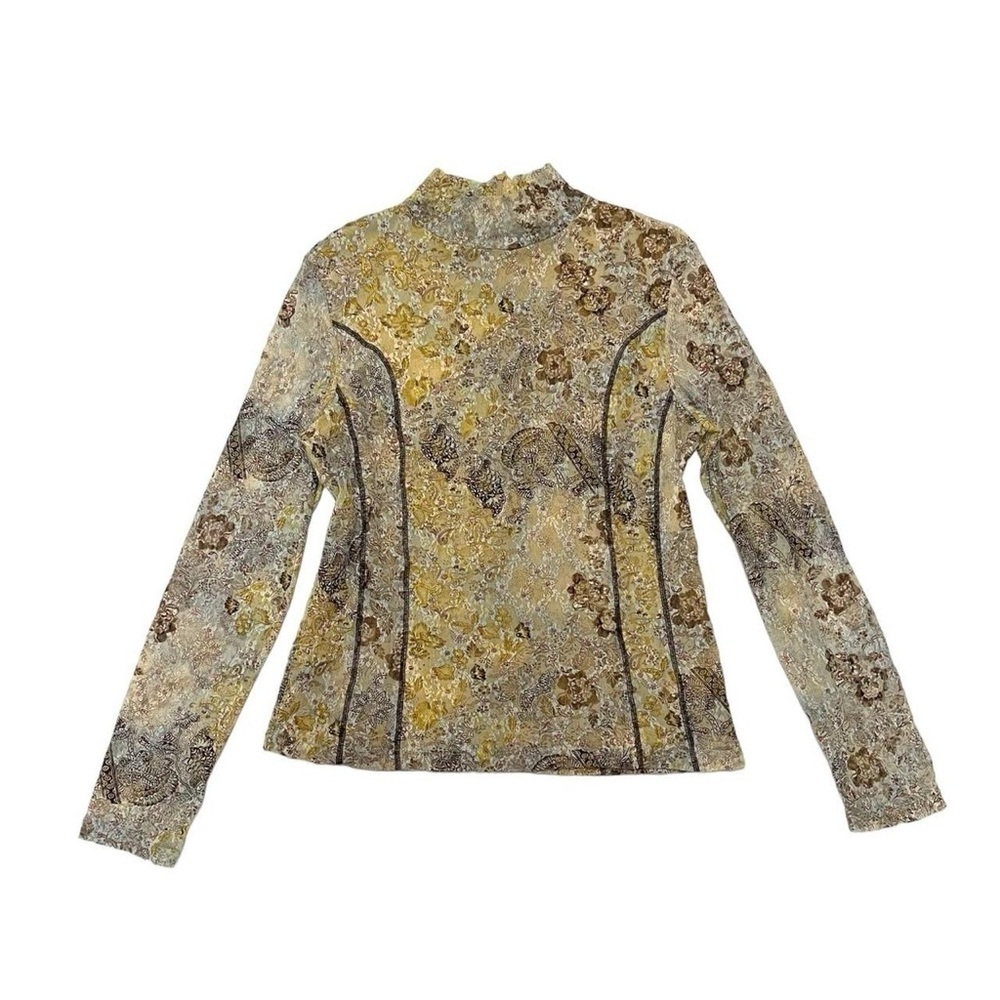 Simons turtleneck top mesh size L vintage  multicoloured abstract
